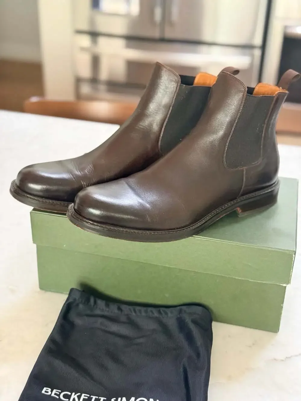 Beckett Simonon Maisen Brown Leather Chelsea Boots 12